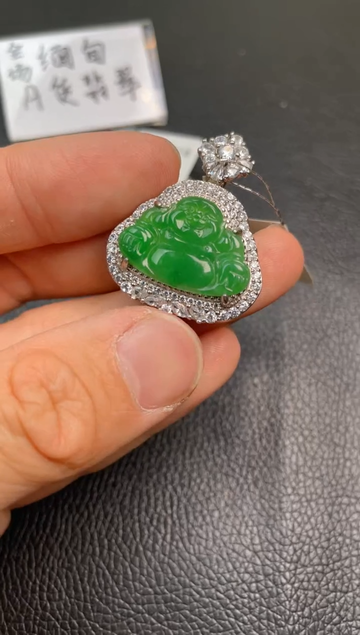 【闪购商品】翡翠吊坠(不含链)银S925镶嵌吊坠