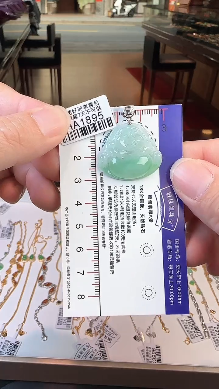 【闪购商品】翡翠颈饰18K金镶嵌H1895佛公