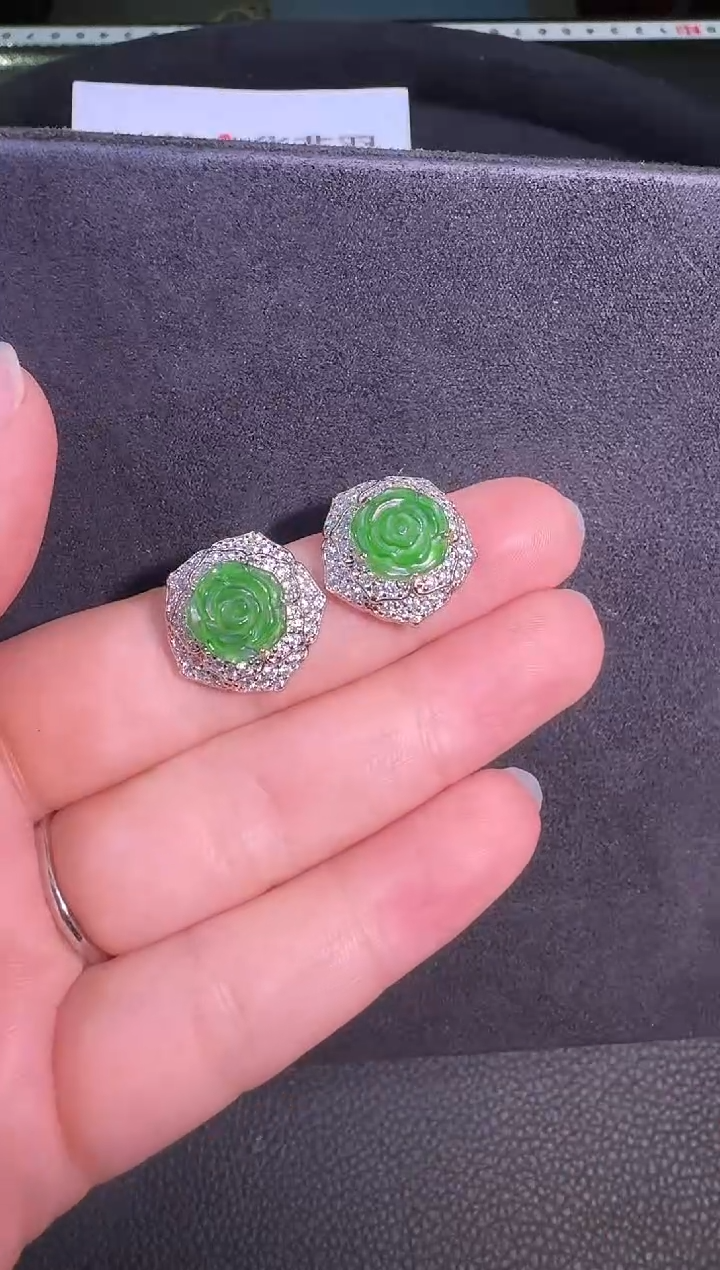 未镶嵌翡翠耳饰耳环