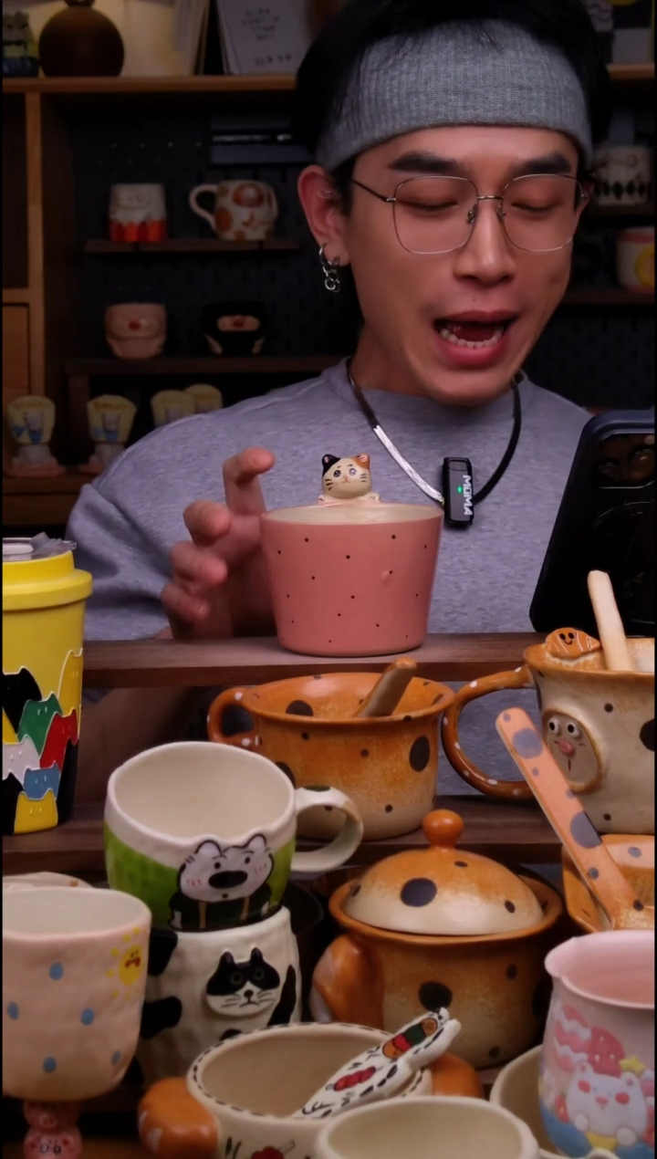 杯子陶景德镇可爱设计师款陶瓷