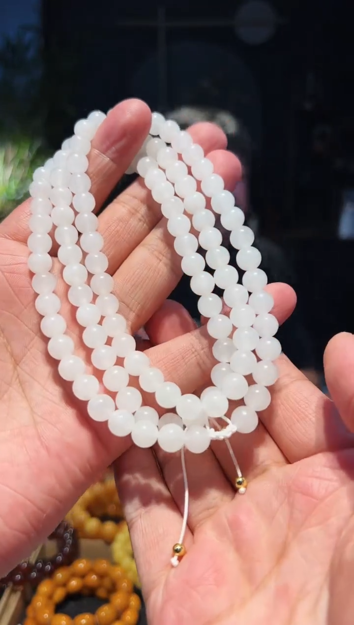 手链未镶嵌和田玉8+108多圈