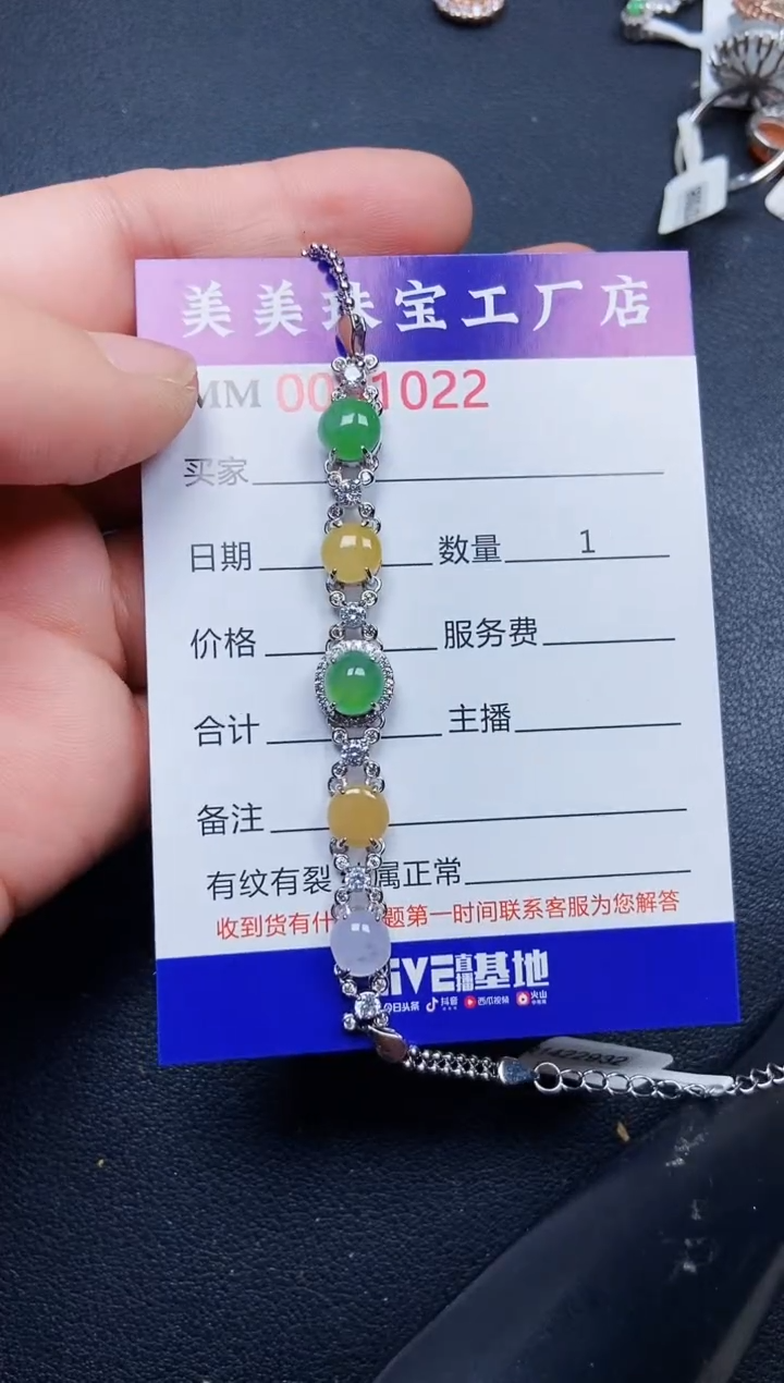 翡翠银S925镶嵌颈饰1022
