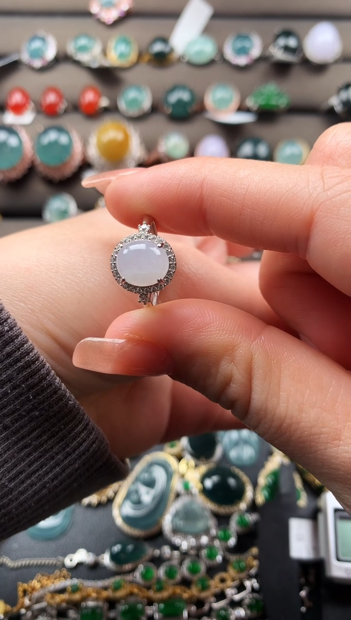 【闪购商品】翡翠戒指银S925镶嵌432432