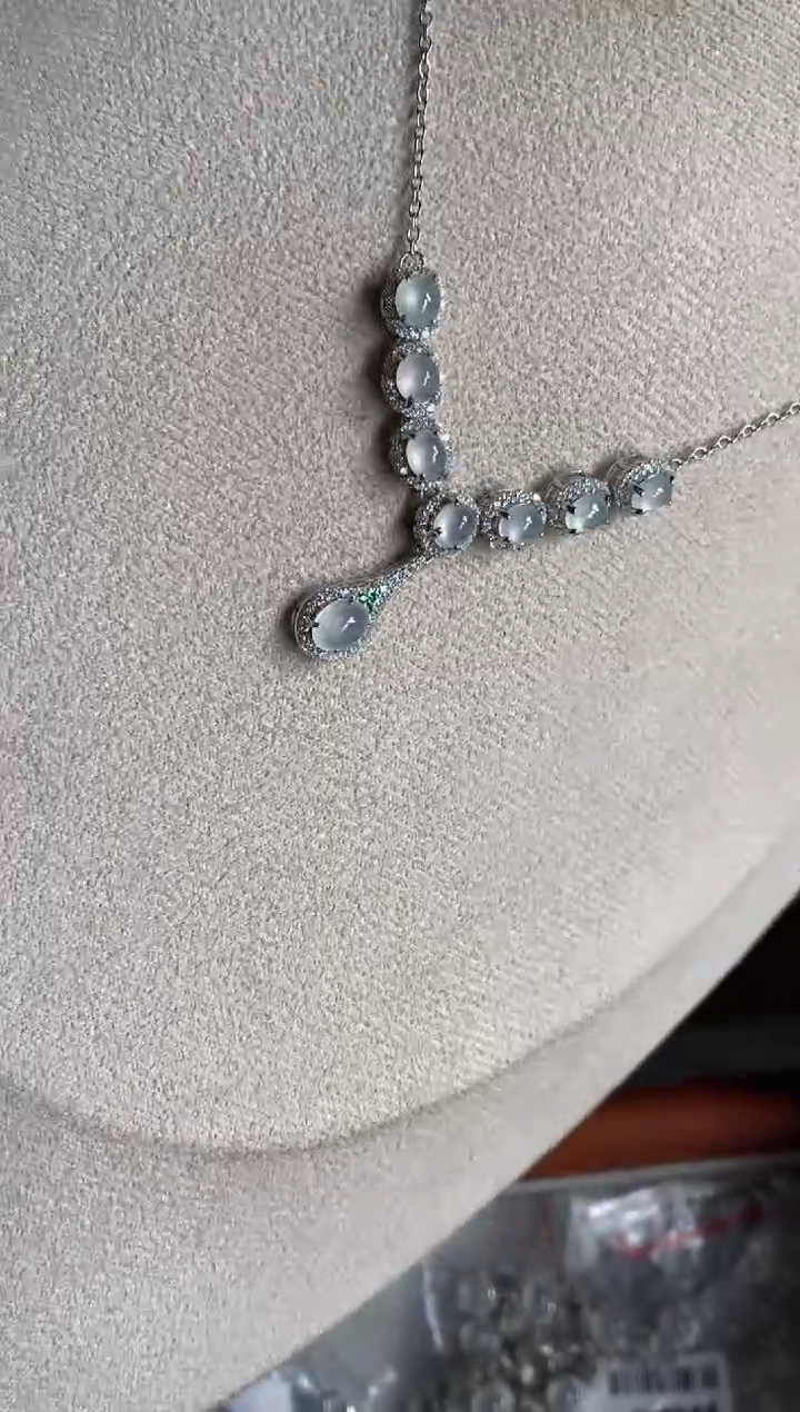 银S925镶嵌戒指翡翠项链