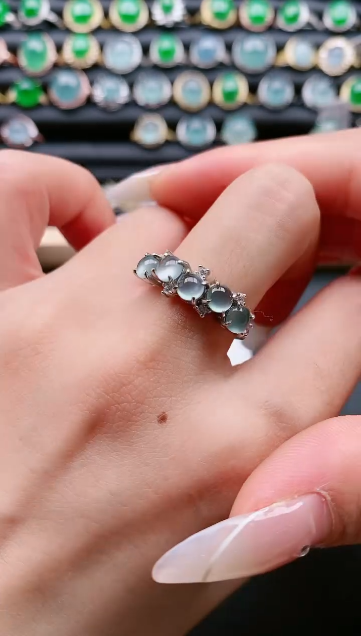 【闪购商品】翡翠戒指银S925镶嵌11111