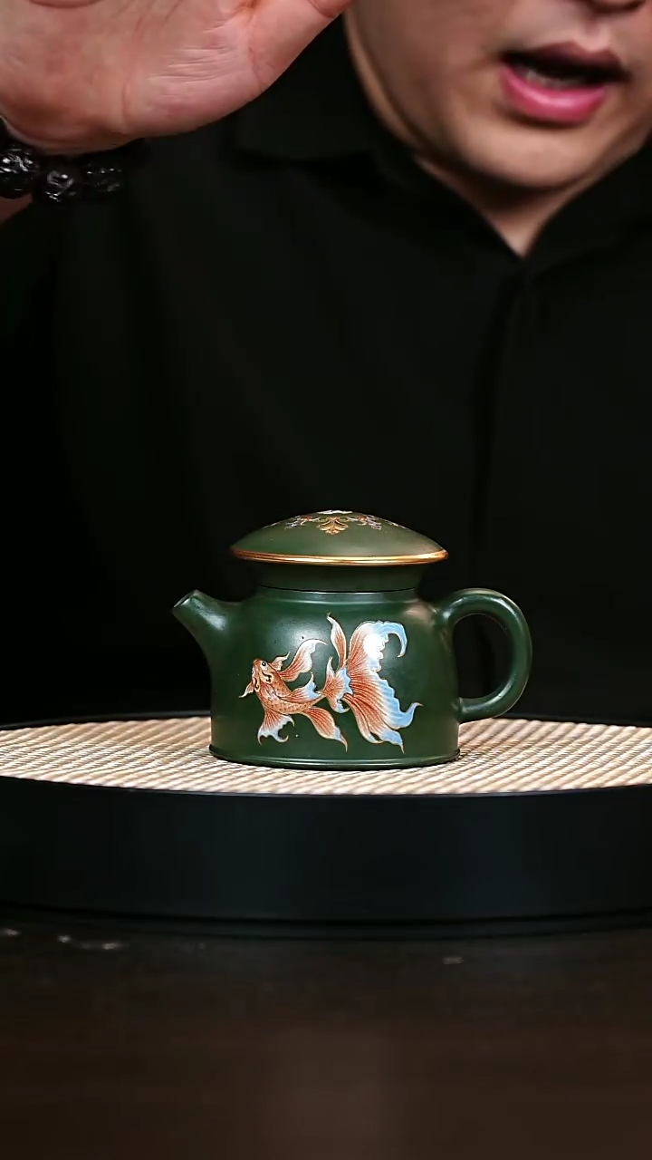 茶壶紫砂渔翁 绿泥