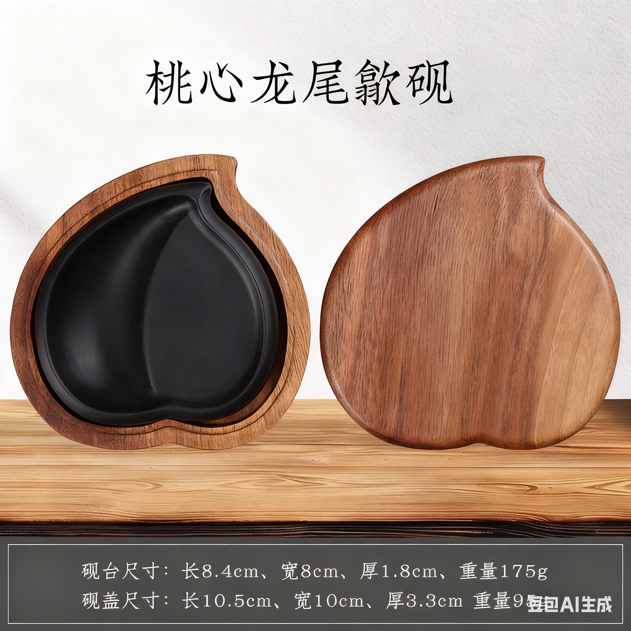 带盖火锅砚台书法小楷毛笔墨盒墨海研墨磨墨池盘龙尾歙砚洮砚