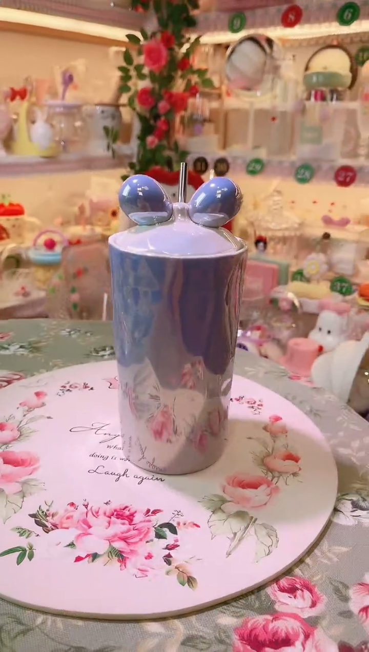 摆件品质好发货快放心拍！米奇吸管杯