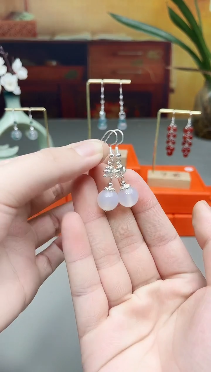 未镶嵌耳钉玛瑙/玉髓116