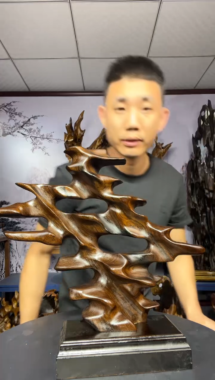 金丝楠木雕款旭*金丝楠木工艺品摆件