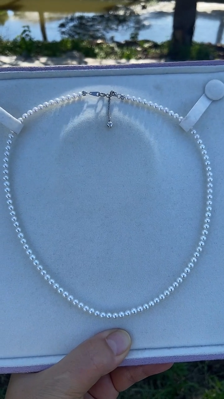 淡水珍珠银S925镶嵌项链天然淡水珍珠baby链