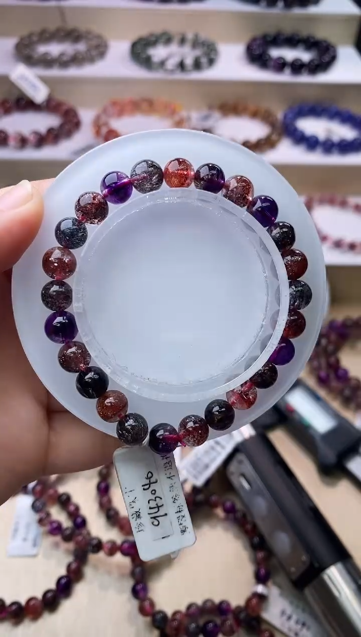 【闪购商品】水晶手链未镶嵌黑加仑超七单圈7m+