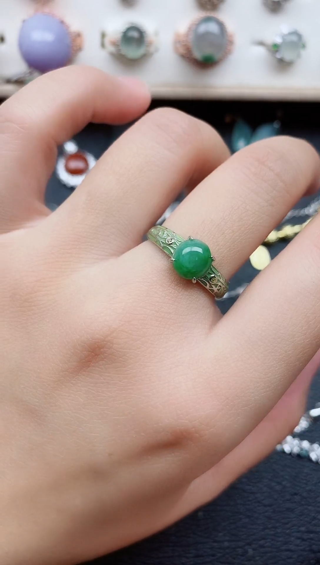 【闪购商品】翡翠戒指银S925镶嵌11111