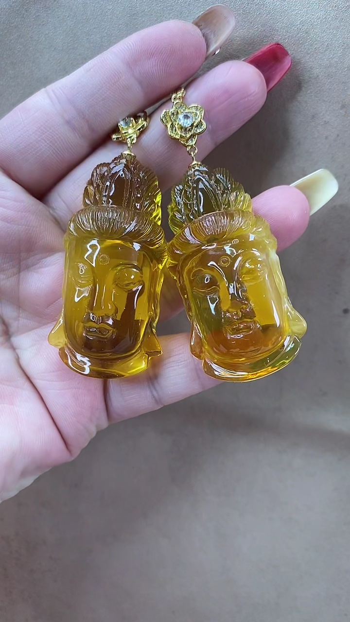 未镶嵌颈饰琥珀耳环
