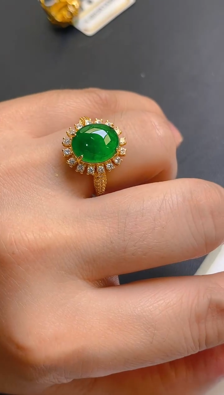 【闪购商品】翡翠耳饰银S925镶嵌天然A货翡翠1