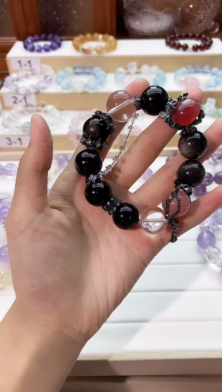 【闪购商品】水晶手串未镶嵌银曜石手串