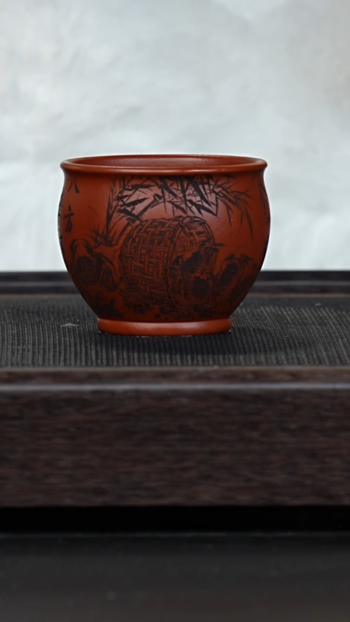 【闪购商品】紫砂茶壶朱泥大红袍八方来财杯