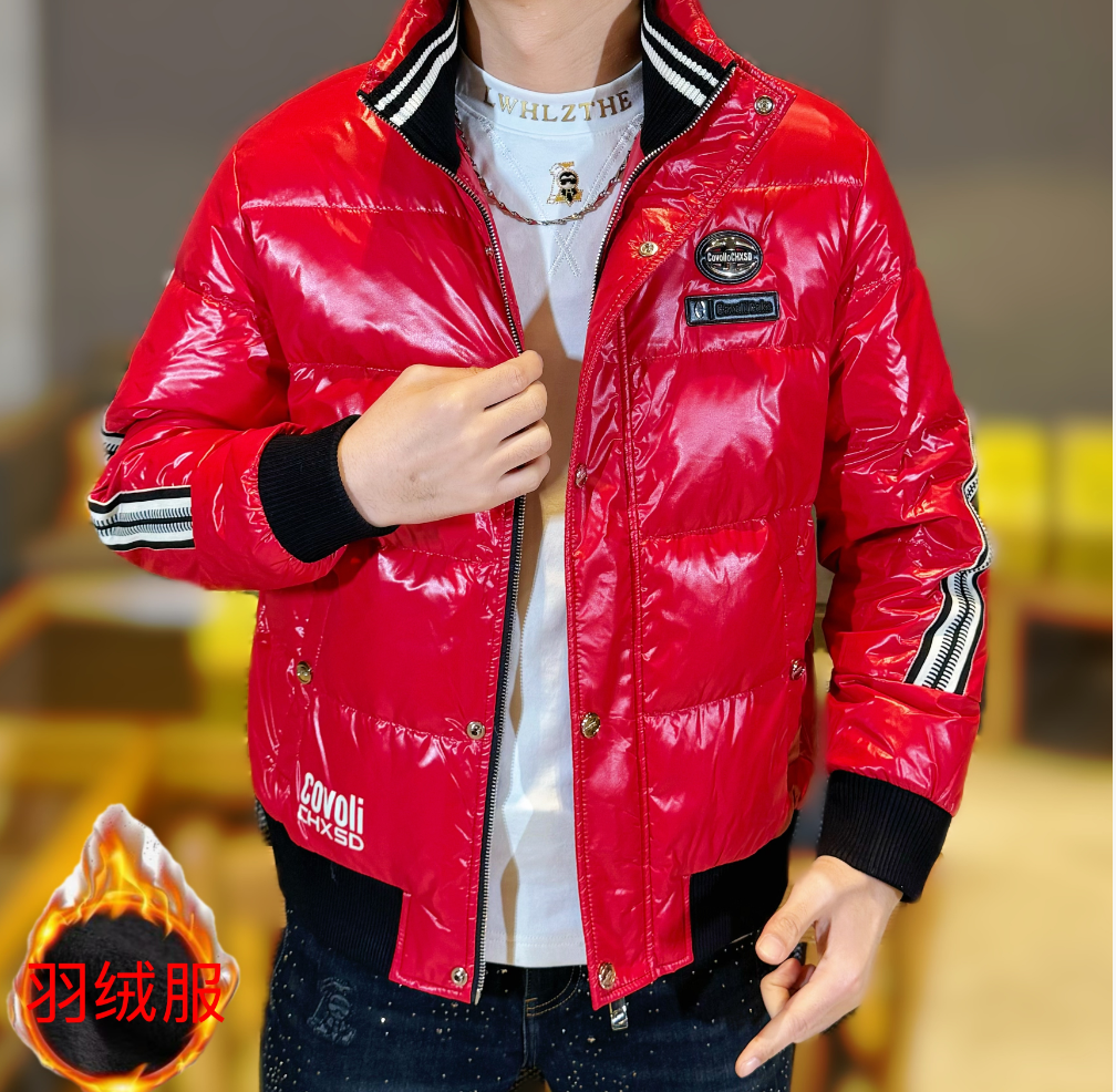 2025冬季新款男士轻奢立领潮流织带修身保暖抗寒高品质休闲羽绒服