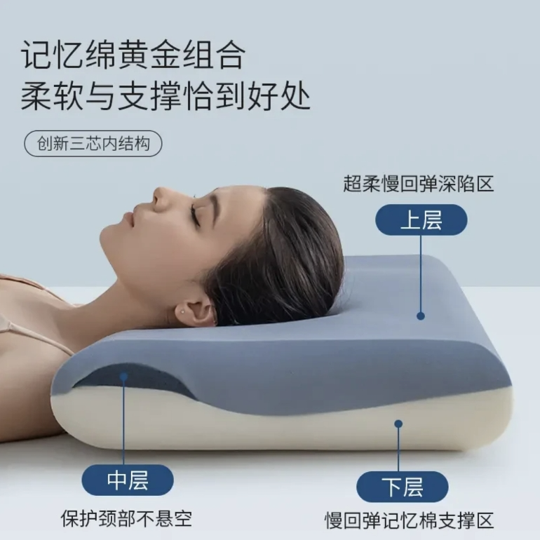 【零压枕】 某朵同款 零压深睡枕助睡眠 慢回弹记忆棉零压枕 ST