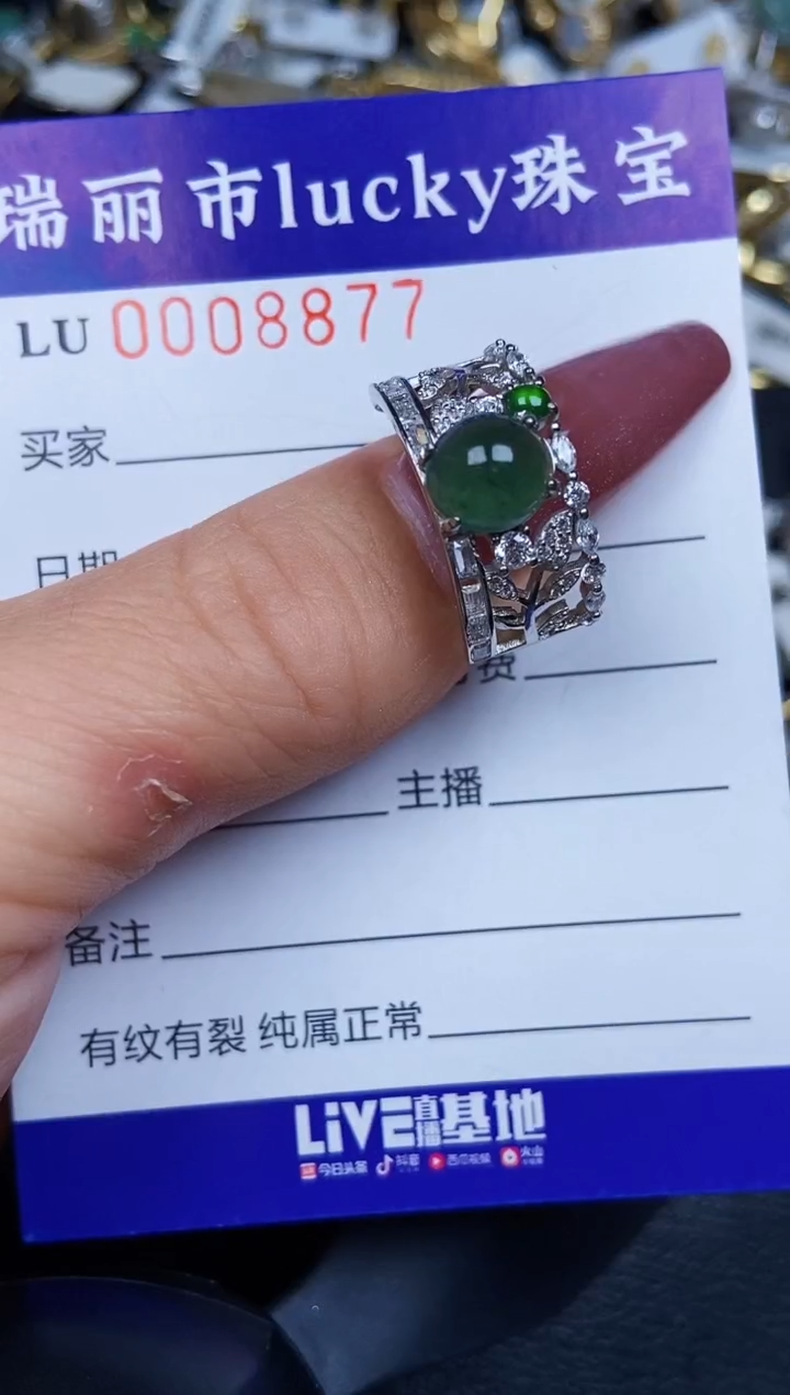 翡翠银S925镶嵌颈饰8877