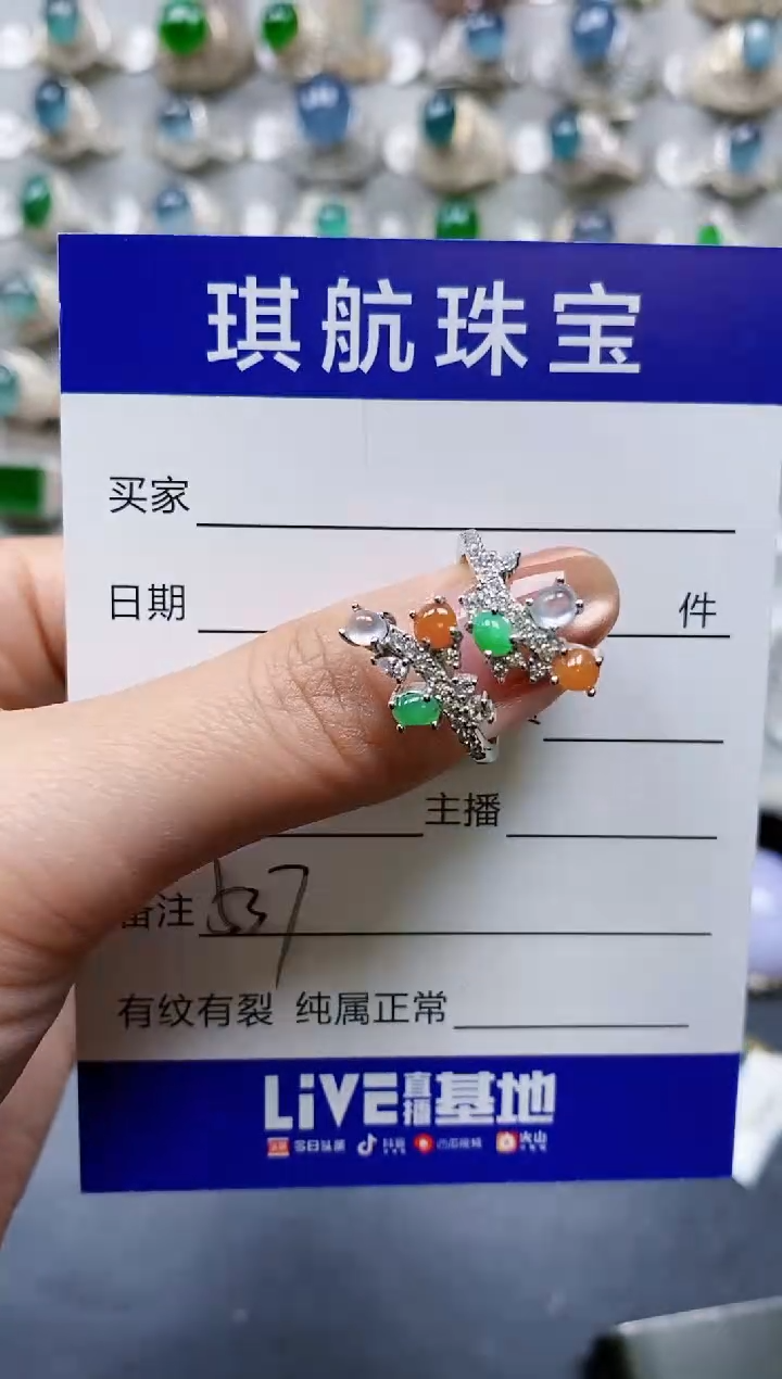 【闪购商品】翡翠戒指银S925镶嵌0537
