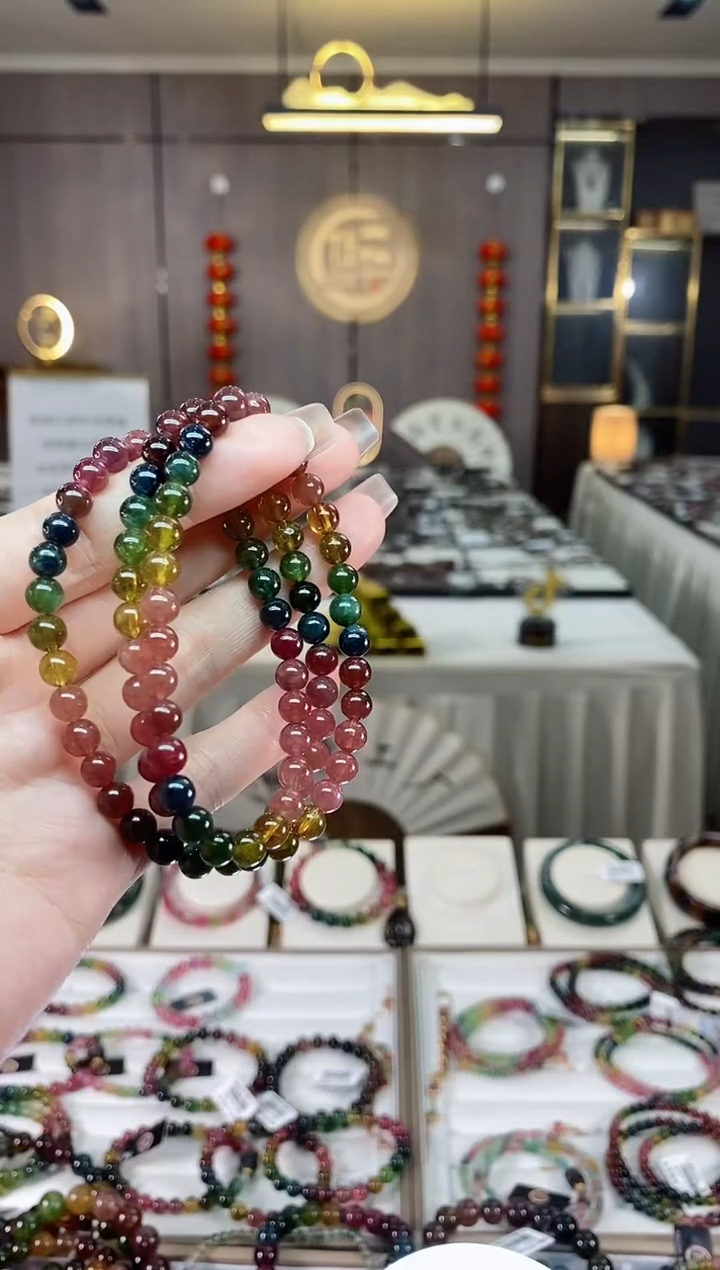 【闪购商品】碧玺三圈手串6mm+未镶嵌一物一证dan