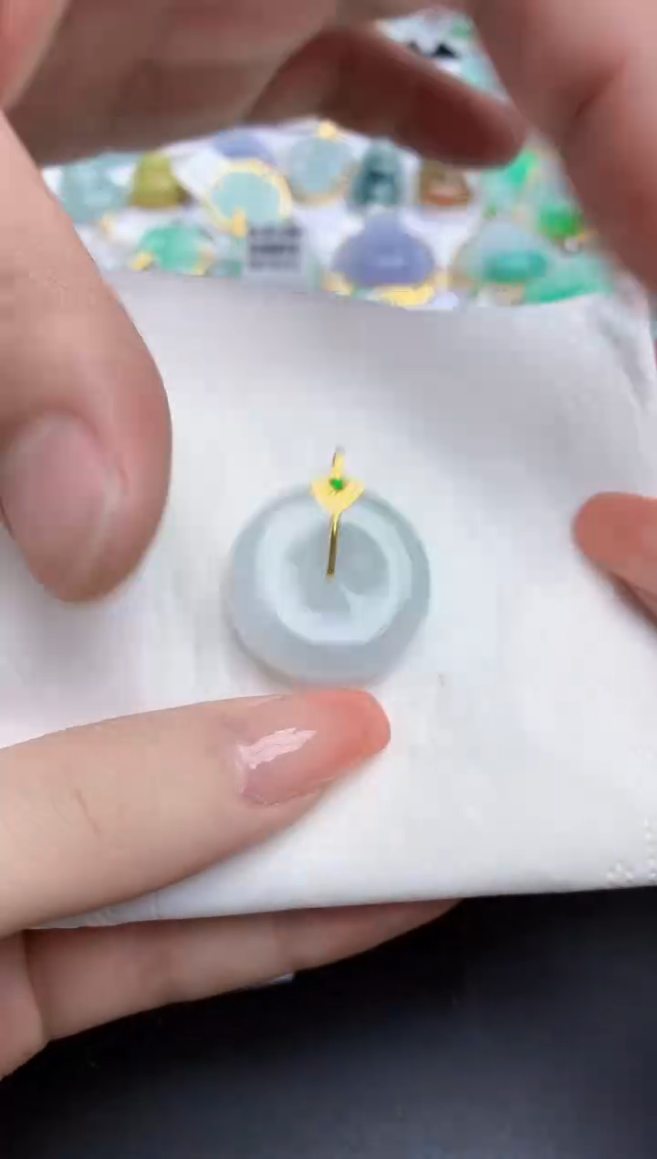 【闪购商品】翡翠颈饰18K金镶嵌天然缅甸翡翠A货