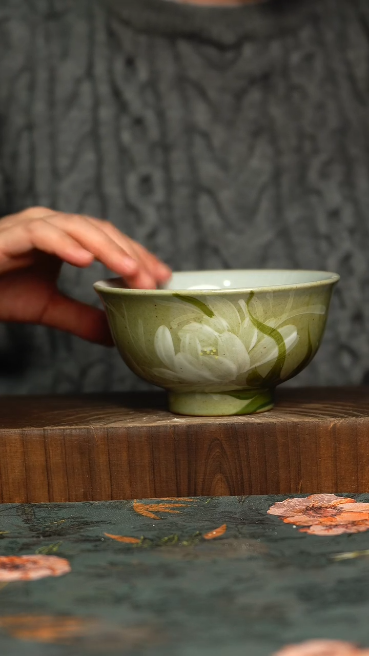 杯釉下彩手工手绘同款陶器