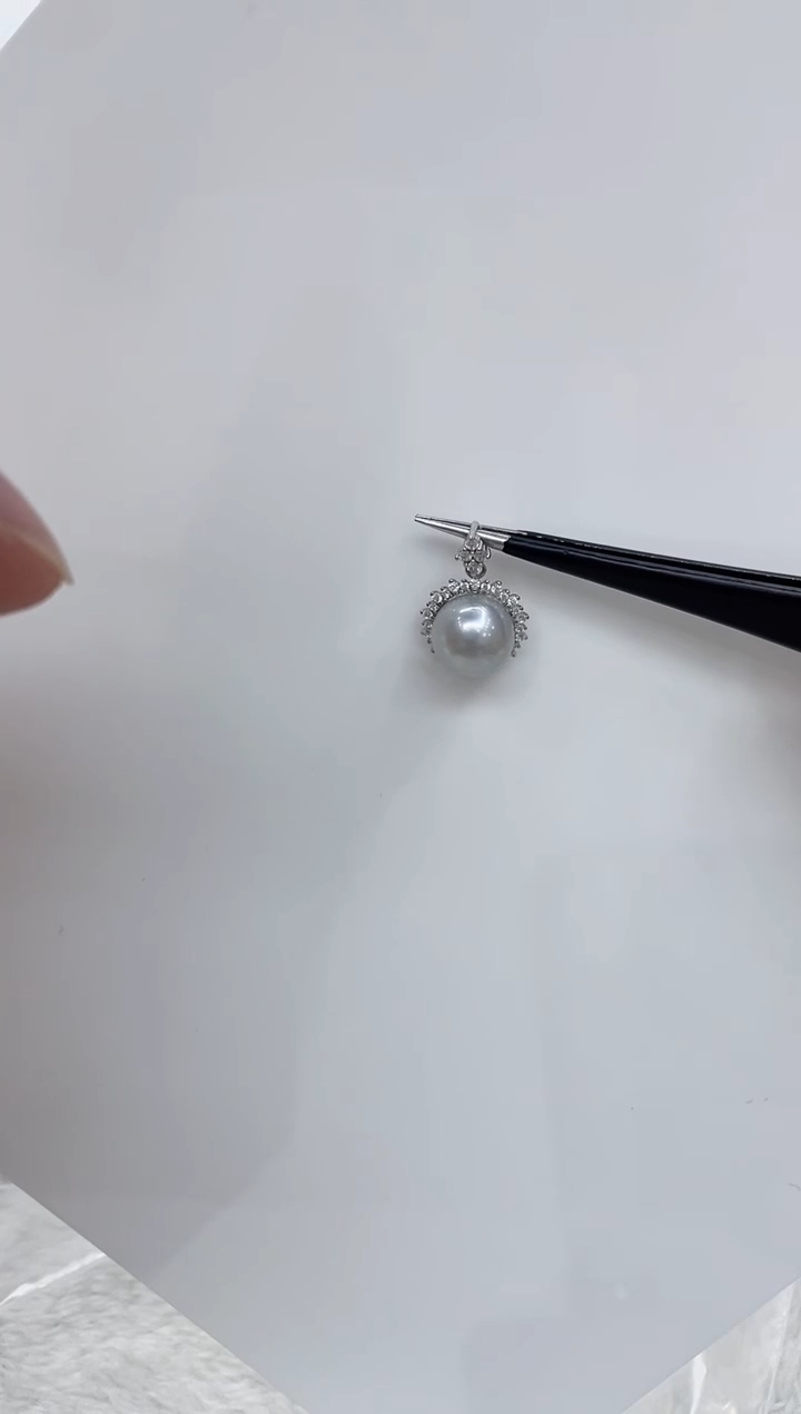 【闪购商品】海水珍珠吊坠(不含链)银S925镶嵌海水珍珠吊坠