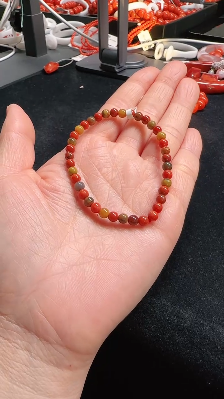 未镶嵌多样性发一件南红玛瑙4mm包浆圆珠手串