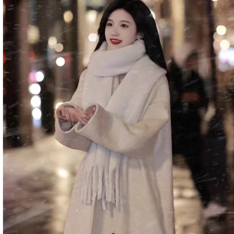 231-240 懂家的2025秋冬宽松女休闲慵懒风网红百搭双面尼外套