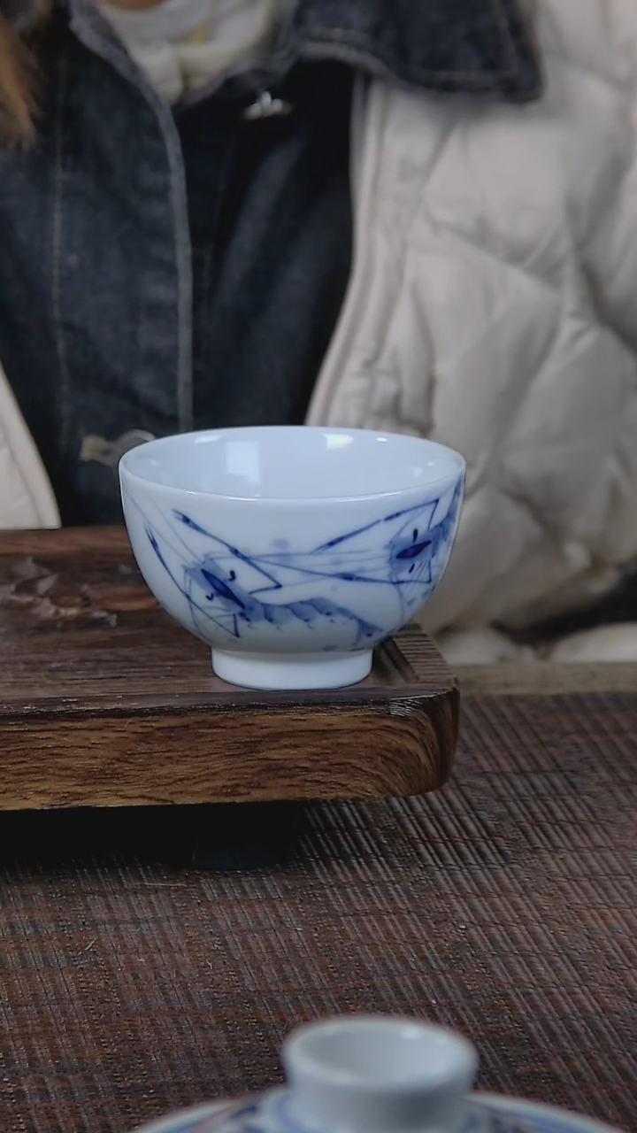 【闪购商品】折葵非器手工手绘虾趣鸡心杯