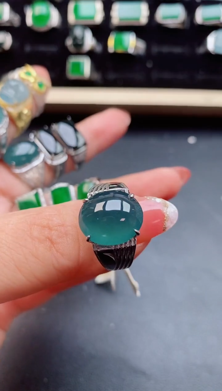【闪购商品】翡翠戒指银S925镶嵌50850
