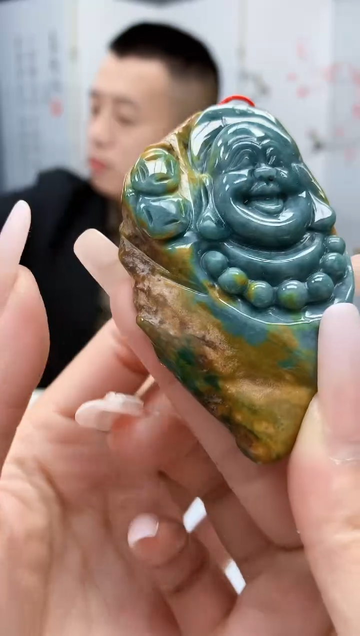 【闪购商品】定制翡翠未镶嵌4812lr-毛货挂件73