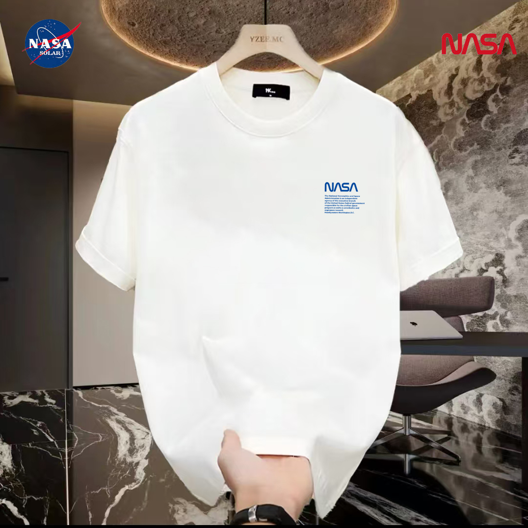 NASA联名纯棉夏季圆领短袖T恤微宽松时尚男女同款休闲百搭96