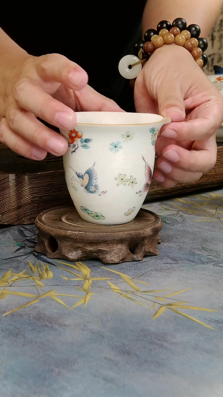 亘古茶具柴烧精品@蝶恋花公道杯