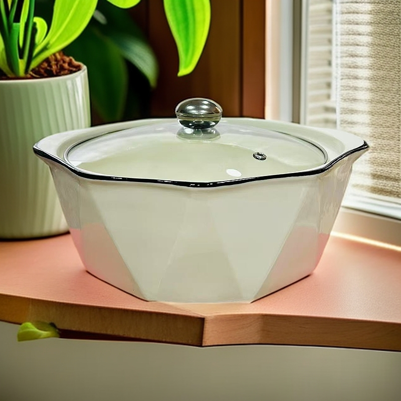 高档陶瓷囊盘玻璃盖子大容量家用