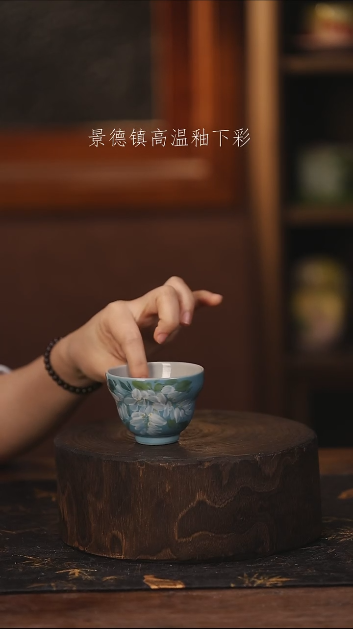 陶瓷景德镇高温釉下手绘陶瓷@L449@