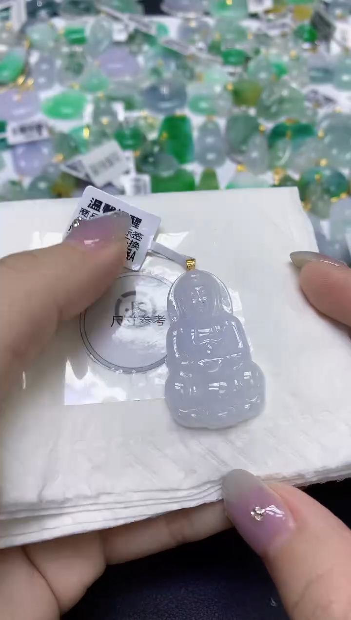 颈饰18K金镶嵌翡翠天然缅甸翡翠A货百元以上9元证书费自理