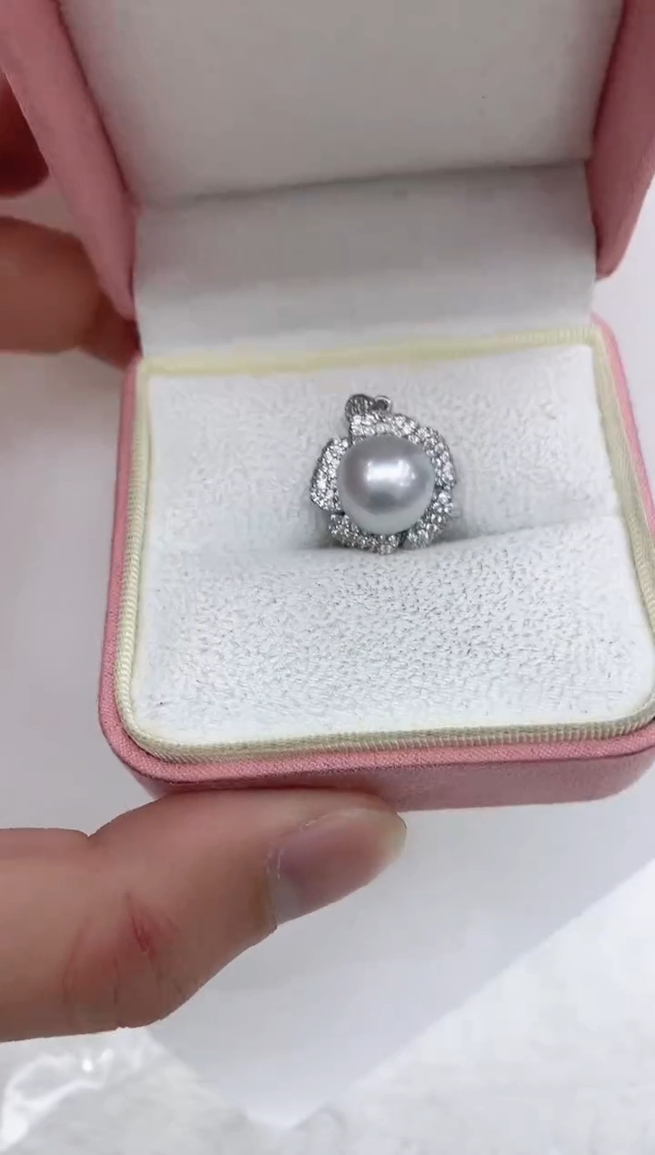 【闪购商品】海水珍珠吊坠(不含链)银S925镶嵌海水珍珠吊坠