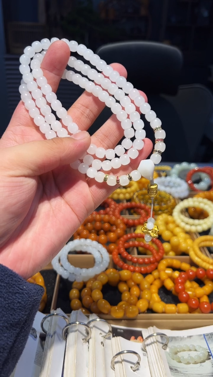 未镶嵌手串和田玉8+108