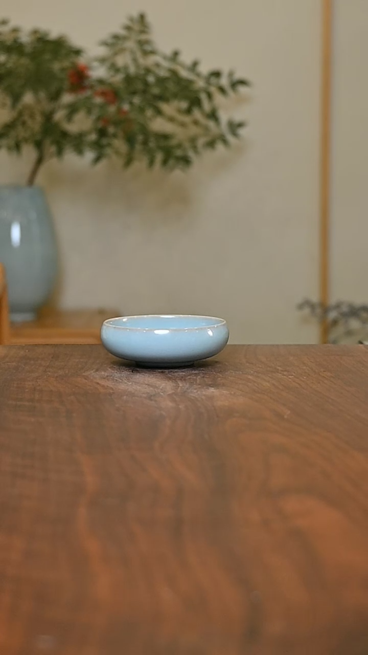 天青釉 手拉 禅定杯 微瑕 朱法喜作品 60ml