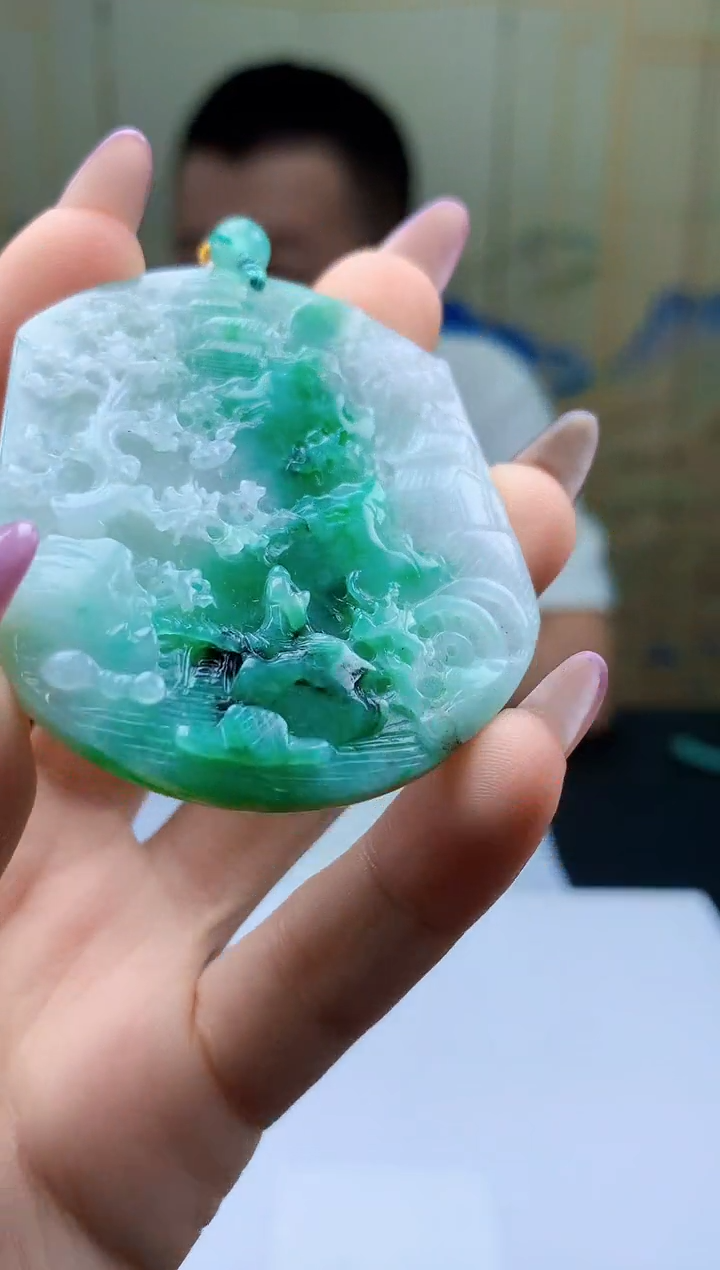 【闪购商品】定制翡翠未镶嵌4812ty-毛货挂件14