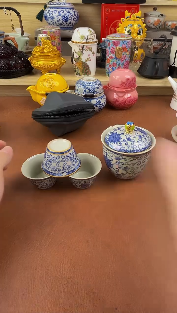 陶瓷茶具摆件旅行套组