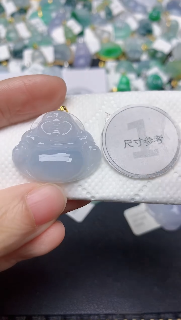 颈饰18K金镶嵌翡翠天然缅甸A货翡翠