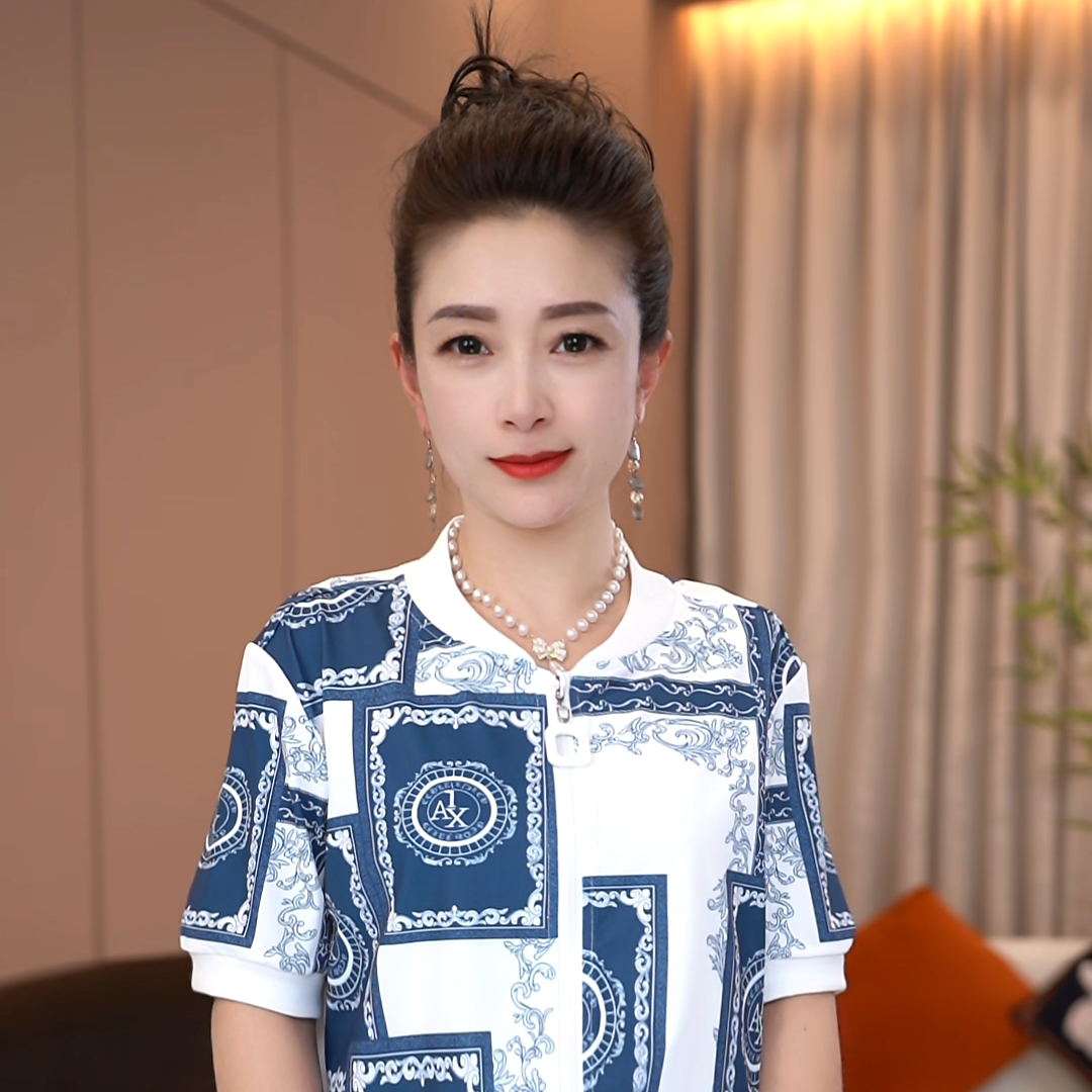 【短袖套装】夏季新款北欧蓝白简约百搭小清新休闲时尚气质2527082