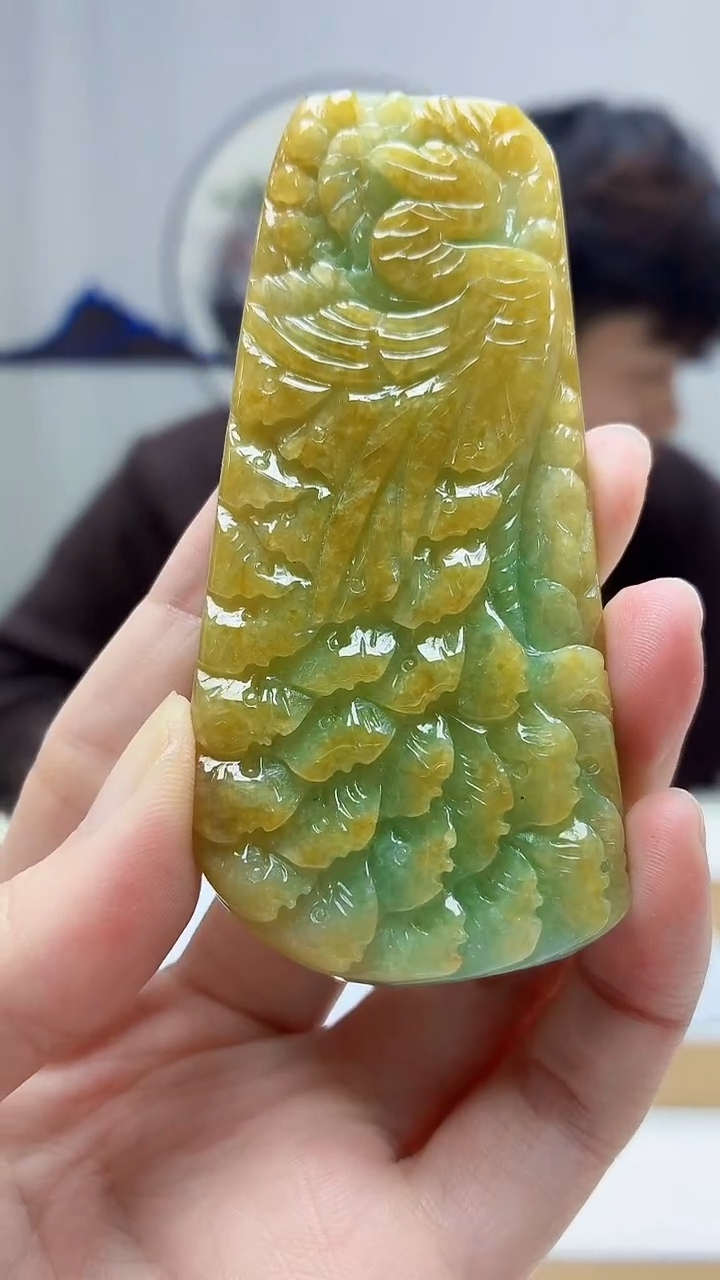 未镶嵌定制翡翠5145zm-毛货挂件凤凰58