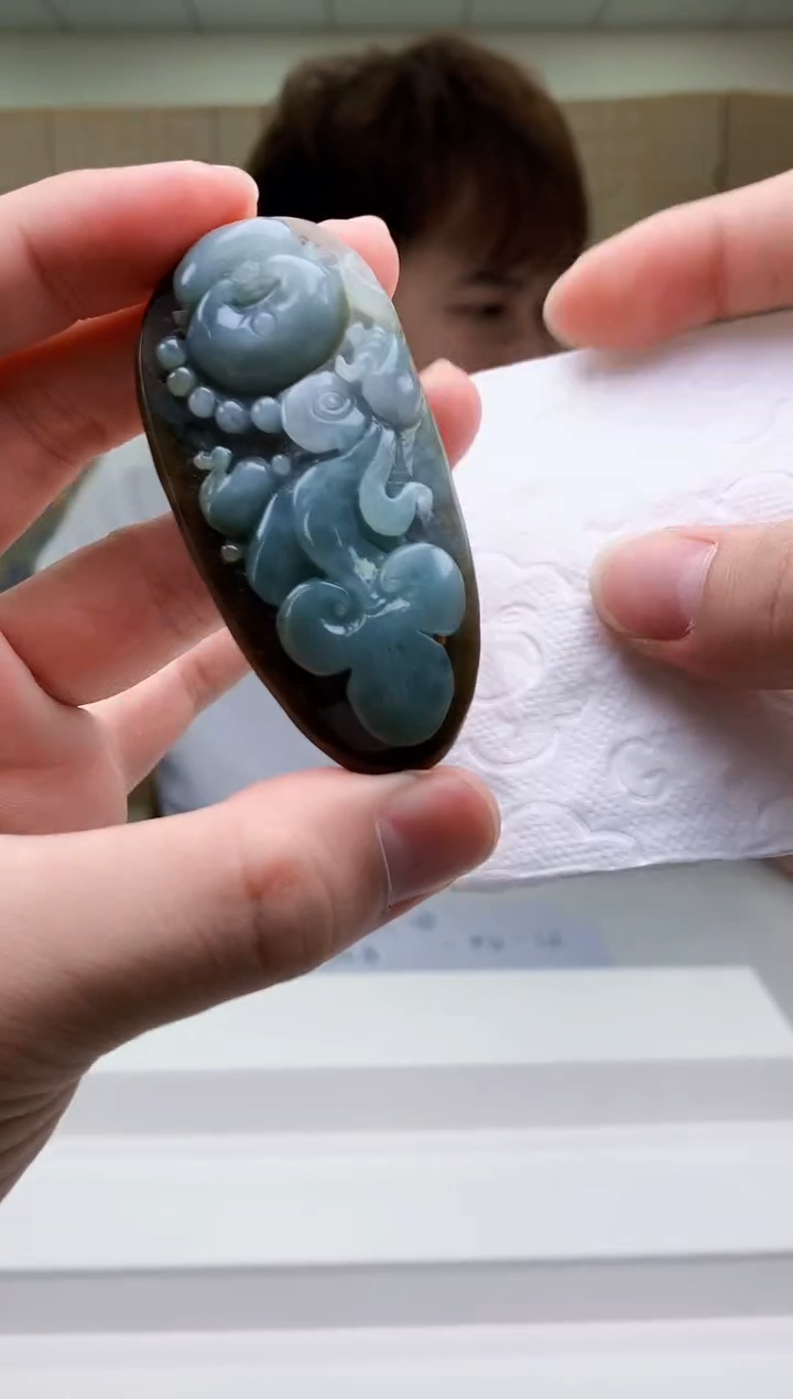 【闪购商品】定制翡翠未镶嵌4868bb-毛货挂件
