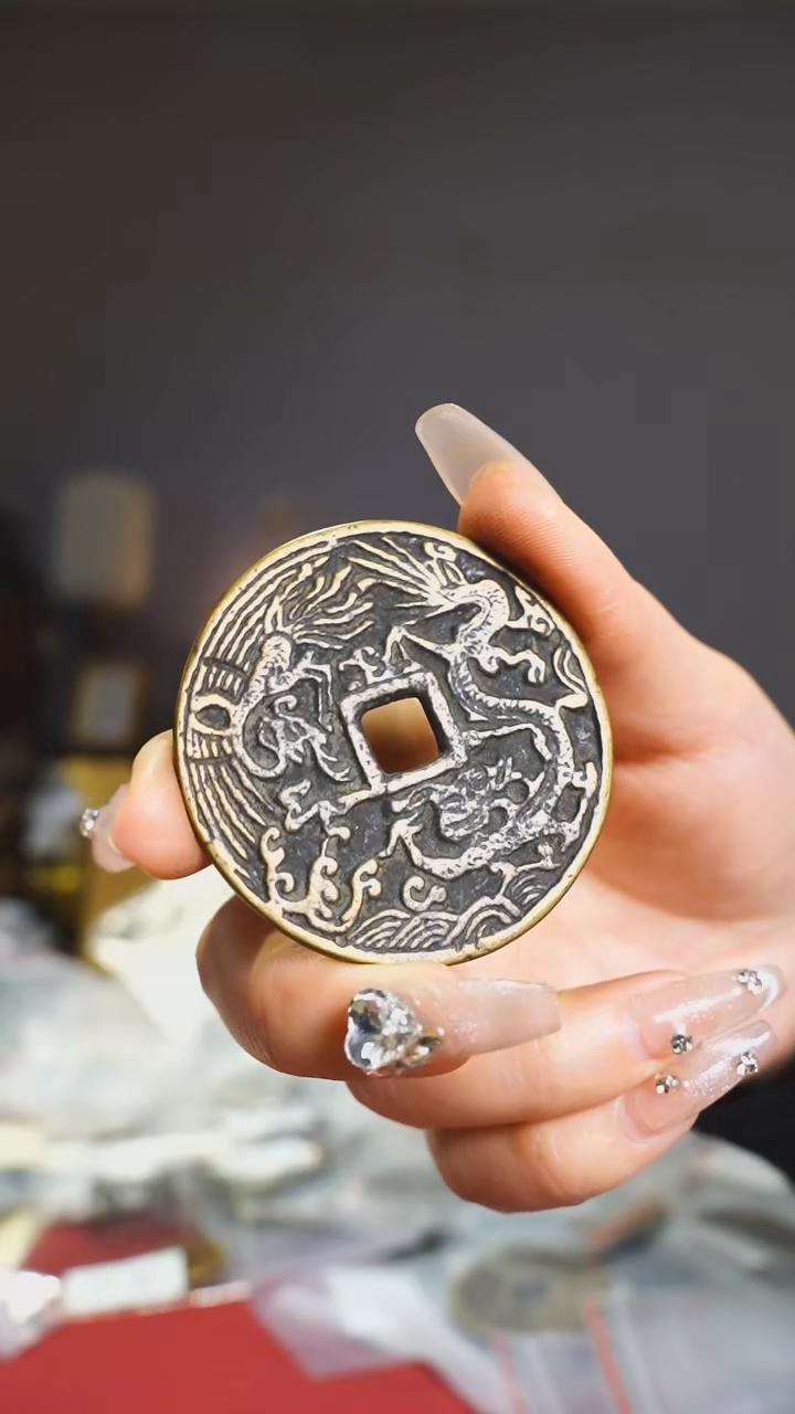 【闪购商品】铜龙凤呈祥和合如意5.1cm/111-67