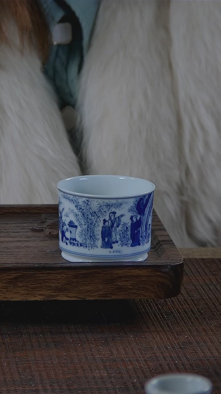 【闪购商品】折葵非器手工手绘竹林七贤直口杯